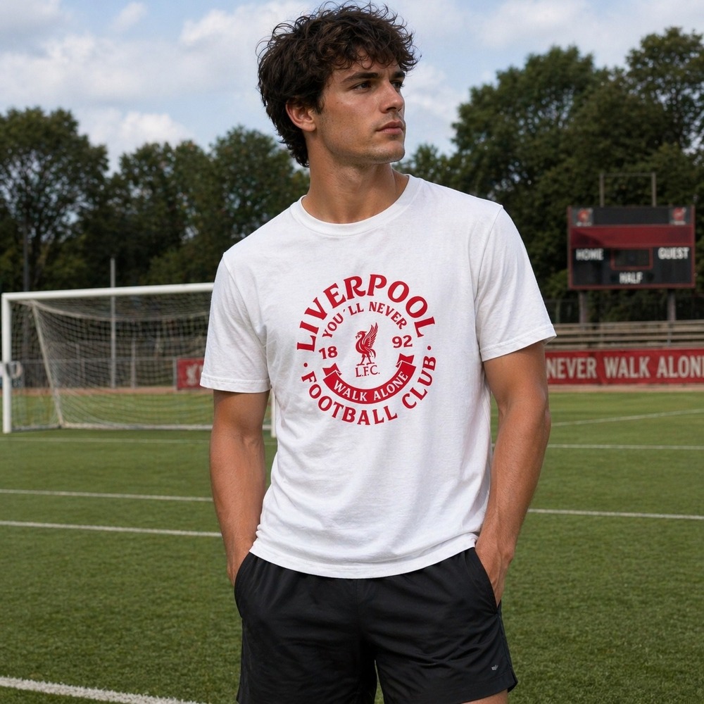 Liverpool Football Club Graphic Tee White Red Y2K Streetwear Futbol Soccer Top